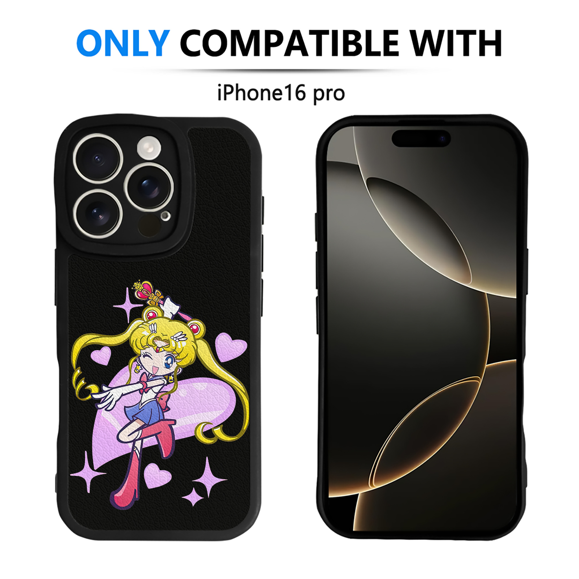 （画像用） 美少女戦士セーラームーン 月野 うさぎ つきの うさぎ Sailor Moon Tsukino Usagi 【iPhone 16シリーズ対応】シリコンスマホケース（レザー調） 材質：シリコン